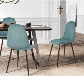 Set of 4 Scandinavian velvet chairs -Mint