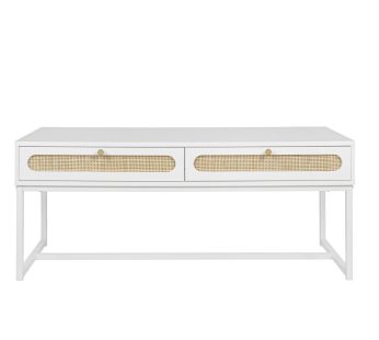 2 Rattan Drawer Coffee Table, Modern Furniture Decor, for Living Room Reception, Easy Assembly, Rectangular Unique Coffee Table