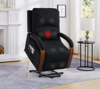 Power Lift Recliner Chair Sofa Electric Chair Message Chair Soft Fabric Dark Grey