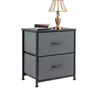 Drawers Dresser Chest of Drawers,Metal Frame and Wood Top,2bc,Gray