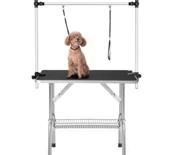 Professional Dog Pet Grooming Table Adjustable Heavy Duty Portable w/Arm & Noose & Mesh Tray