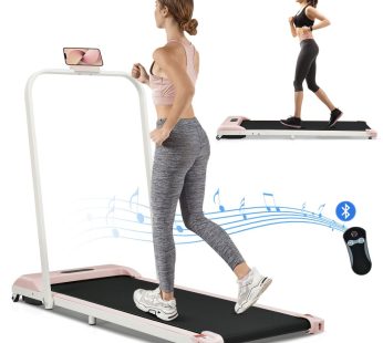 Folding Treadmill for Home Office Use,Under Desk Treadmill,1-6KM/H, Portable Walking Running Machine with Bluetooth Speaker, Remote Control, LCD Display, Phone Holder.