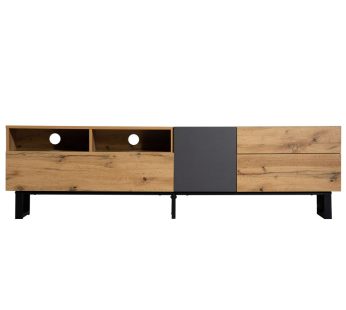 Modern color TV cabinet, TV stand with wood grain finish 180cm.