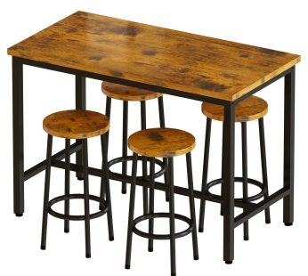 5-piece modern industrial style dining table set, dining room, home kitchen furniture | EU Shipping