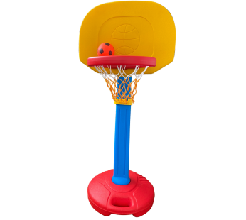 Children’s outdoor indoor basketball frame toy sports red yellow and blue adjustable height