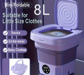 8L Foldable Mini Washing Machine: Fully Automatic Portable & Compact For Baby & Toddler Clothes, Underwear, Panties & Socks!