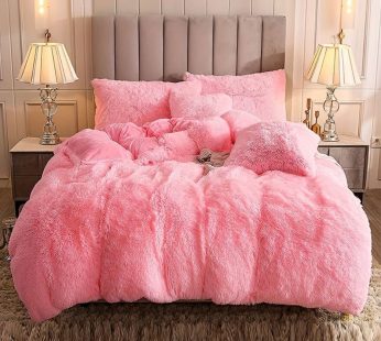 3pcs Multicolor Plush Duvet Cover Set – Soft And Warm Bedding For Bedroom, Guest Room, And Dorm Decor