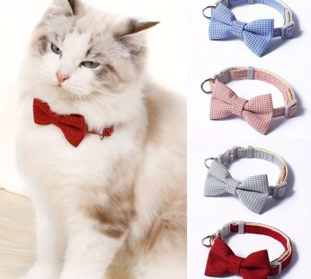 1pc Adjustable Plaid Cat Collar with Bow Tie – Perfect for Holiday Dress Up and Everyday Wear