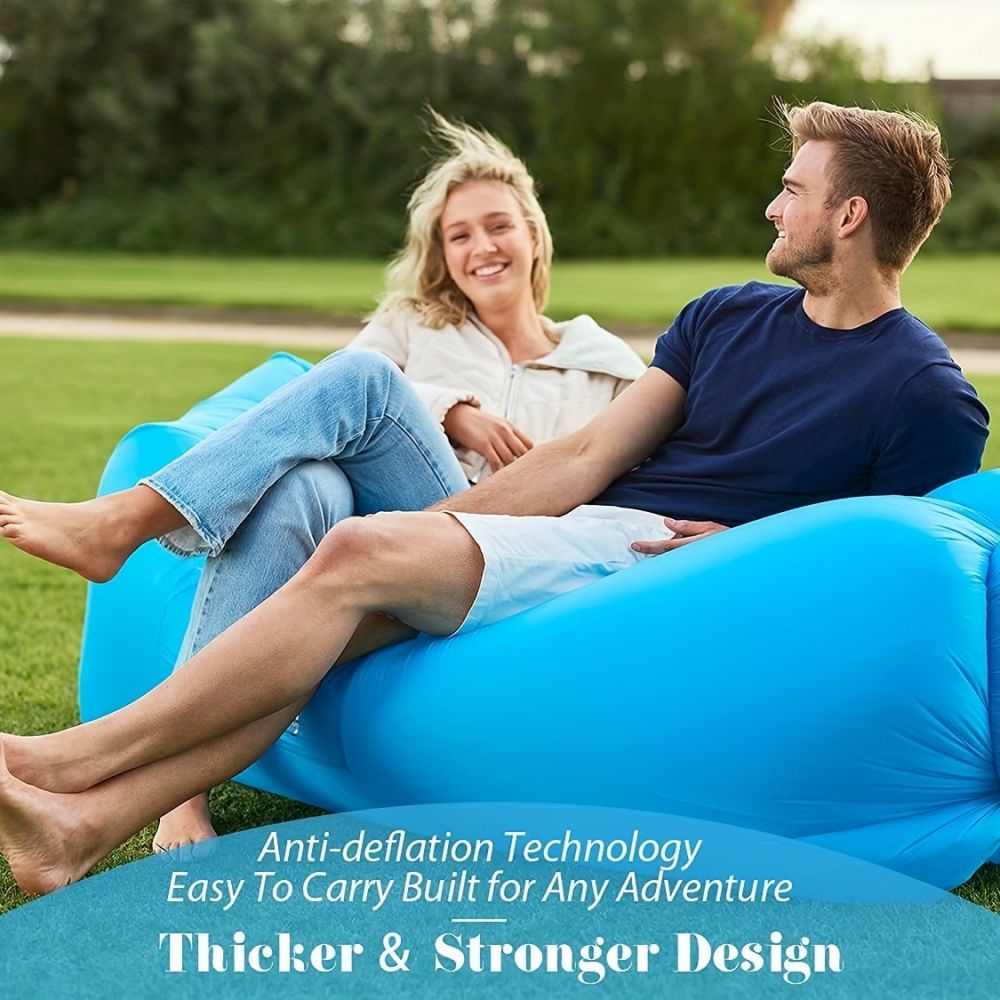 Relax In Comfort: Inflatable Lounger Air Sofa Hammock – Portable, Waterproof & Leakproof – Perfect For Backyard, Beach, Camping & More!