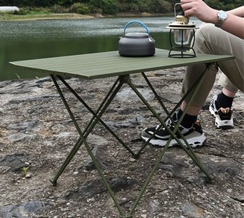 1pc Lightweight Aluminum Alloy Table, Anti-corrosion, Wear-resistant Folding Portable Table, For Outdoor Camping Picnic Barbecue