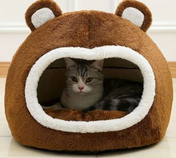 Cute Cat Bed Warm Pet Basket Cozy Cat House Kitten Lounger Cushion Cat Tent Soft Cat Bed