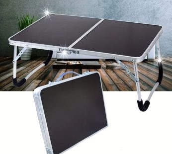 Folding Table With Foldable 4 Aluminum Legs And Wooden Table Top Can Be Folded In Half, Breakfast Tray Suitable For Sofa, Bed, Eating, Work, Camping, picnic, as A Laptop Desk
