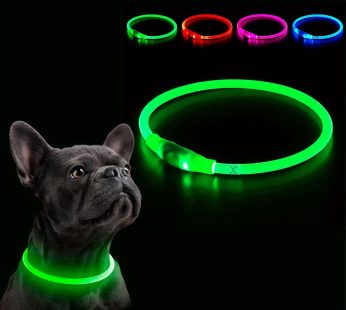 Pet Dog LED Light Collar Luminous Anti-Lost Dog Collar USB Rechargeable Dog Necklace Collar