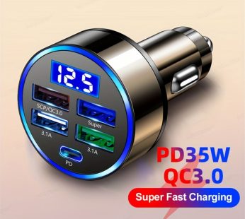 PD + QC 3.0 Fast Charging Car Phone Charger Adapter 4 Ports Usb Car Charger Type C PD Quick Charge 3.0 Car Charger