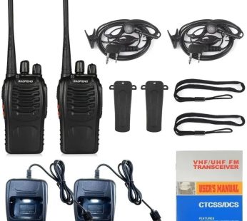 Baofeng BF-888S 2-Pack: Long-Range UHF Walkie Talkies, USB Rechargeable & Durable for Hiking, Camping Adventures