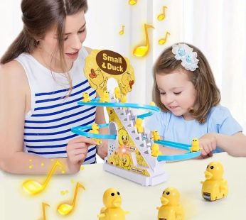 Engaging 6pcs Battery-Powered Duck Toy: Climbing Adventure with Music & Lights – Perfect Birthday Gift for Kids