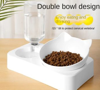 Cat Bowl, Cat Food Basin, Double Cat Bowl, Pet Double Feeder Bottle