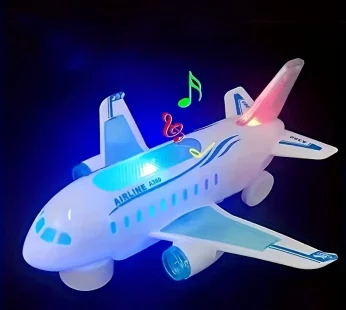 Kids’ Delight LED Musical Airplane Toy – Imaginative Play & Learning for Ages 3-12, Durable Plastic