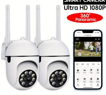 1080p HD Smart Security Camera – Wireless, PTZ, Color Night Vision, 2-Way Audio, Motion Tracking, Wi-Fi Enabled, for Indoor/Outdoor Use