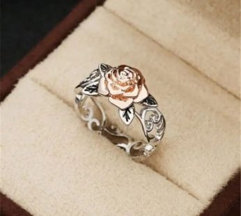 Elegant Rose Gold Floral Engagement Ring – Universal Fit, Timeless Romance Style, Perfect Gift