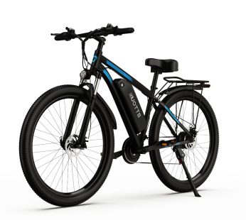 [EU DIRECT] DUOTTS C29 electric bike with rear rack, 750W motor, 48V 15Ah * 2 double batteries, 29 inch tires, 50 km range and 150 KG maximum load. – Black Blue