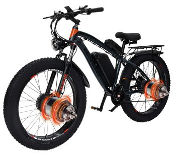GUNAI GN88 Electric Bike 48V 22Ah Battery 1000W*2 Dual Motors 26*4.0inch Fat Tires 70-130KM Mileage Range 150KG Max Load Electric Bicycle [EU DIRECT]